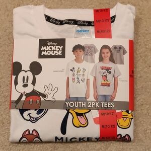 Mickey Mouse And Friends Boys/Girls Disney Youth 2-Pack Tees Med 10/12